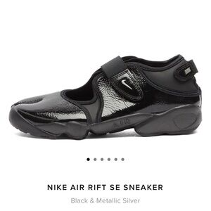 Nike Black Patent Air Rift Slip-On Sneakers